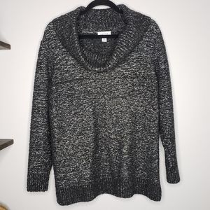 Calvin Klein Black Marled Cowl Neck Sweater
